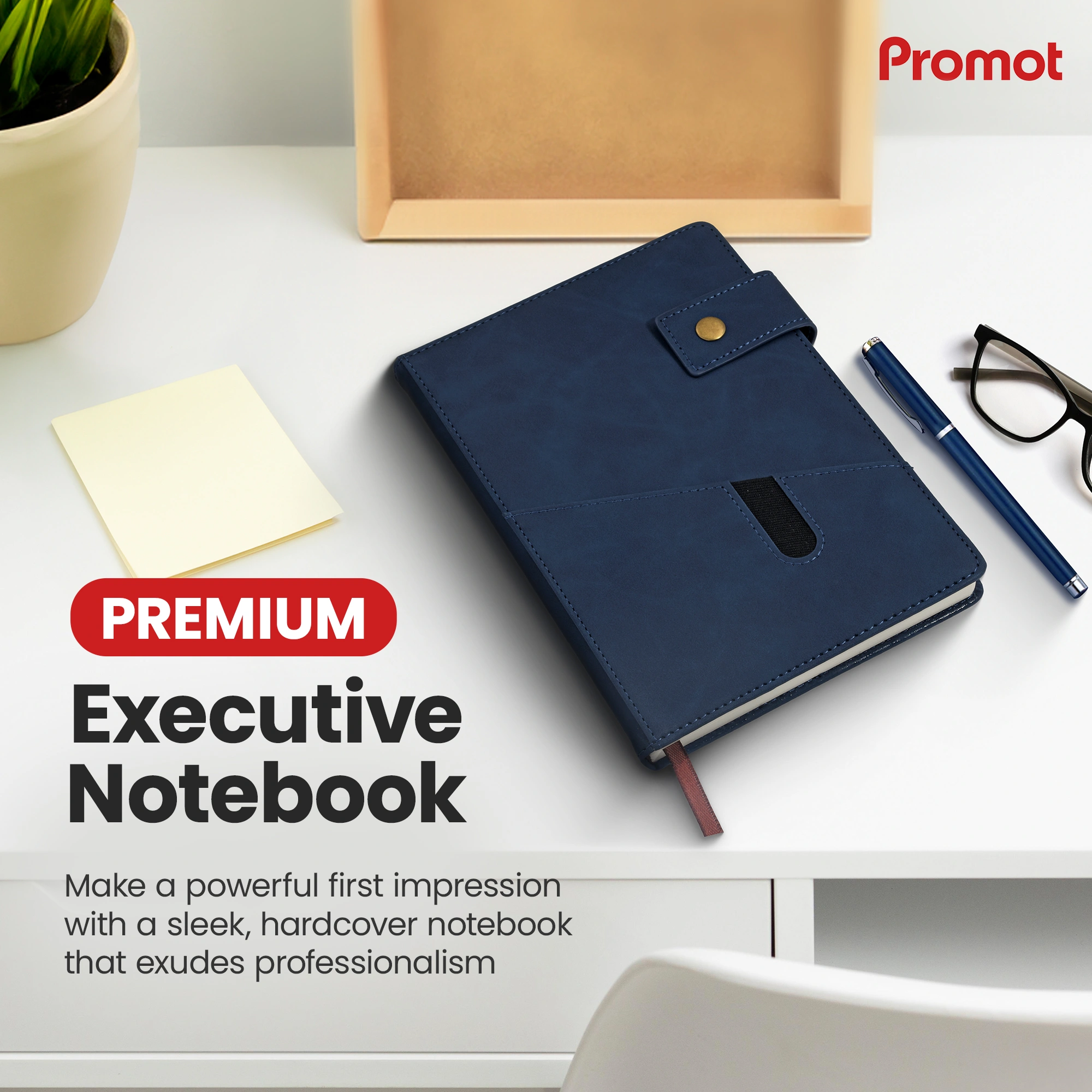Notebook with Pocket and Pen - Blue hover
